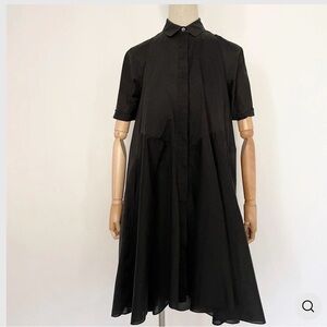 All Saints Classic Black A-Line Shirt Dress - Women